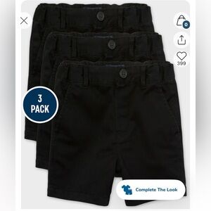 Toddler Boys Uniform Chino Shorts 3-Pack, Black, Sz 2T and 18-24mo